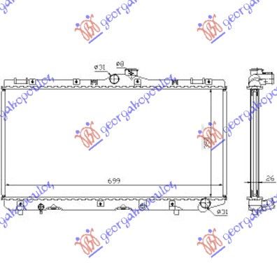 Hladnjak motora 2.0 dizel (35.2X69.9X2.7)