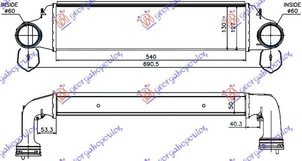 Hladnjak interkulera 2.0 td 03-06 (54X130X50) (62/62)