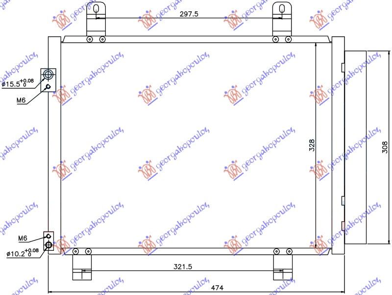 Hladnjak klime 1.3 cdti dizel (420×330×16)