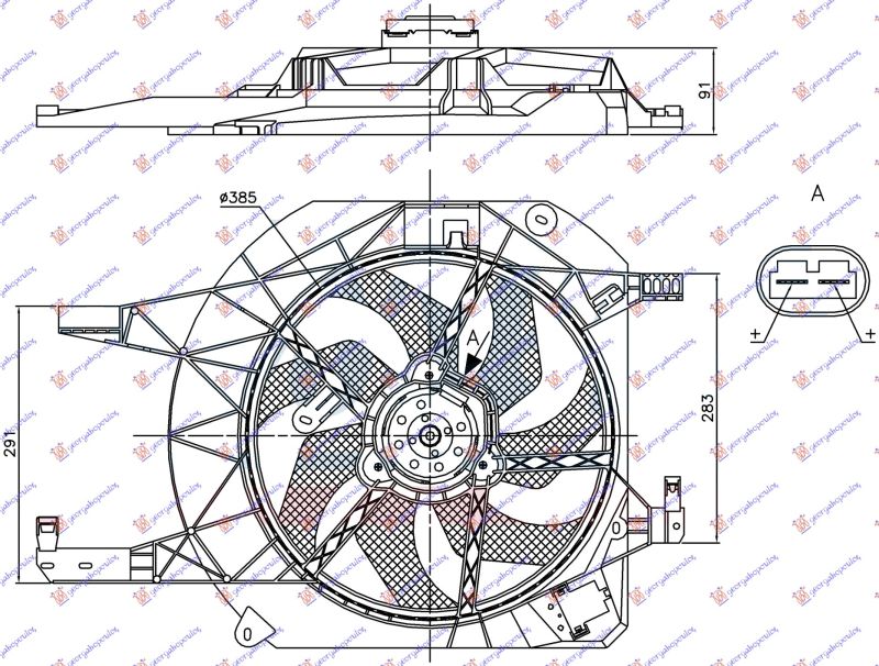 Ventilator hladnjaka komplet (+ A/C) benzin-dizel
