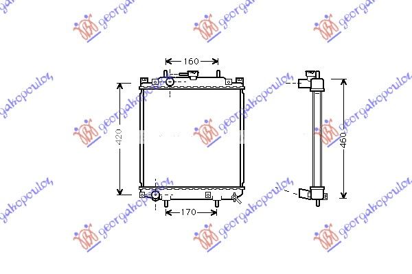 Hladnjak motora 1.0i 12v (37,5X32,5X1,6) ručni