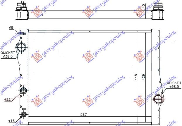 Hladnjak motora 3.0i 24v – 3.0 t.d (58,9X44X38)