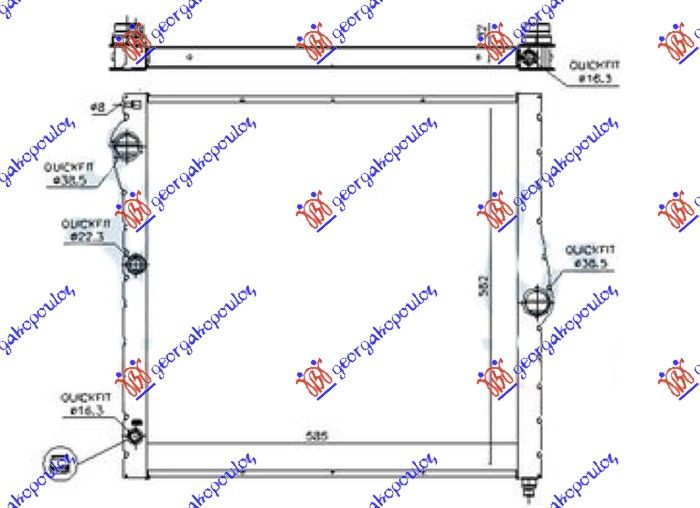 Hladnjak motora 4.4 (50I) benzin – 3.0 (50D) dizel (585X580X32) (ALUMINIJSKI) (MAHLE BEHR)