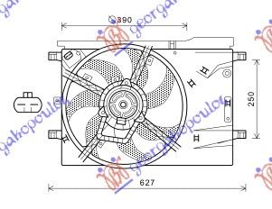 Ventilator hladnjaka komplet (BENZIN) (+AC) (MAHLE BEHR PREMIUM LINE)