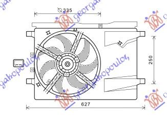 Ventilator hladnjaka komplet (BENZIN) +a/c (MAHLE BEHR PREMIUM LINE)