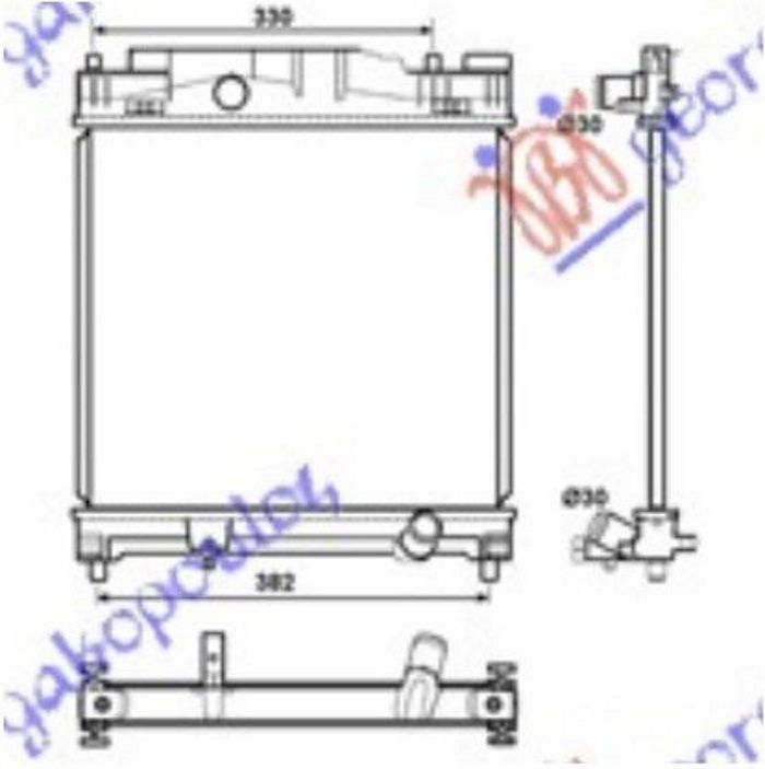 Hladnjak motora 1.0-1.3 benzin (37X40) (KOYO)