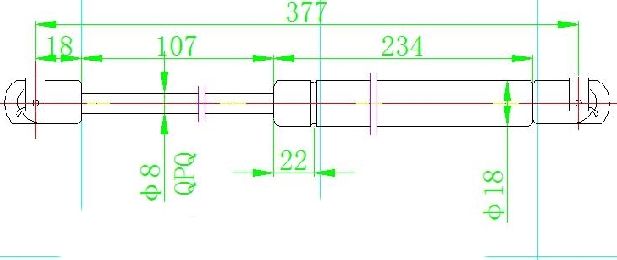 Amortizer gepeka (377L-365N) (STROKE 107MM)