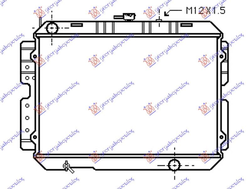 Hladnjak motora 2.2 benzin (40X56,5X3,20) (BAKAR)