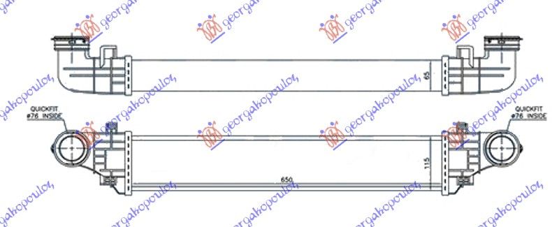 Hladnjak motora int. 1.8i-16v komp. 2.7-3.2cdi (65X11,3)