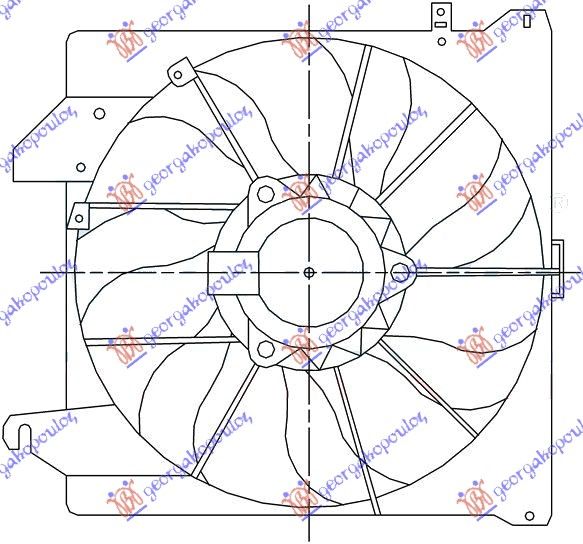 Ventilator hladnjaka komplet single -a/c benzin-dizel