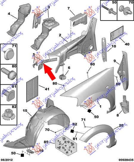 Nosač fara metalni gornji
