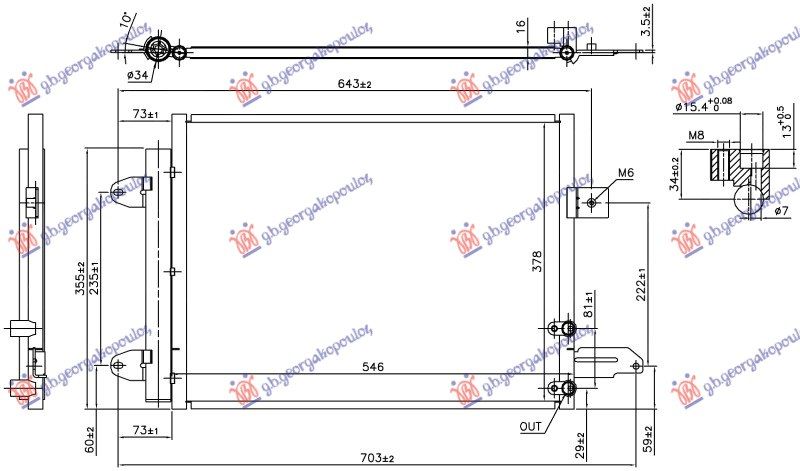 Hladnjak klime – a/c 2.5 benzin (RS) m/a (546×378×16)