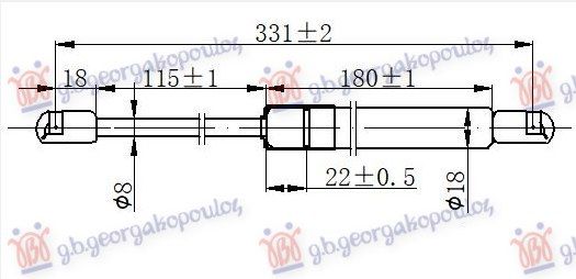 Amortizer gepek vrata cabrio (331L-520N)