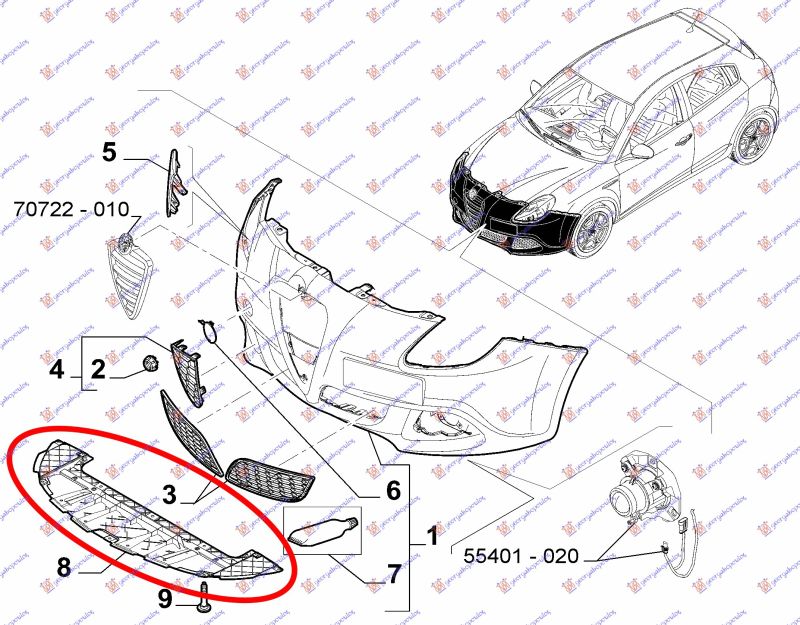 Zaštita motora ispod branika plastična