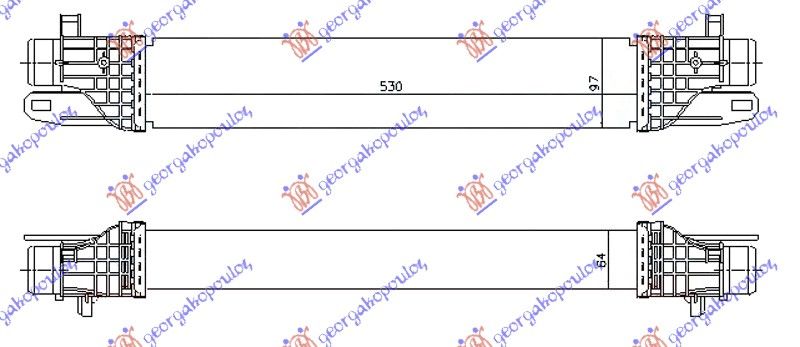 Hladnjak interkulera 1.4 tb benzin (530X100X64)
