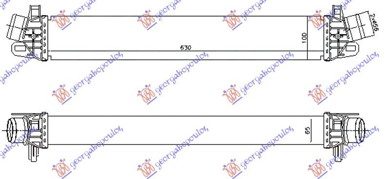 Hladnjak interkulera 1.4 tb benzin - 2.0 jtd dizel (630X100X64)
