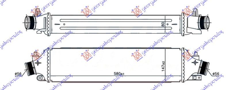 Hladnjak interkulera 2.0 jtd dizel (580X150X80)