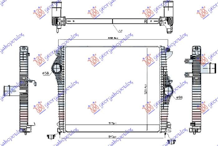 Hladnjak interkulera 2.2 jtd dizel (575X520X32)