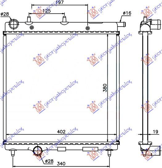 Hladnjak motora 1.4 benzin automatik (380X390)