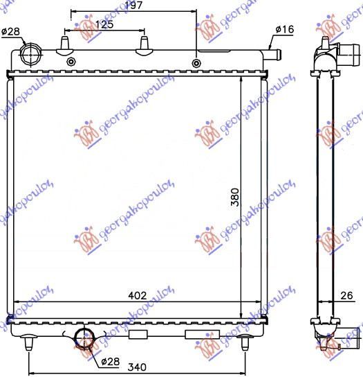 Hladnjak motora 1.4–1.6 hdi dizel (380X390)