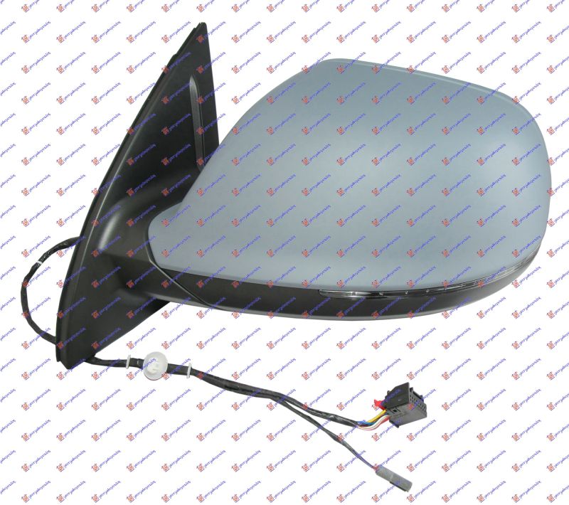 Električni grijani retrovizor grundiran sklopivi (LAMP & FOOT) (A KVALITETA) (ASFERIČNO STAKLO)