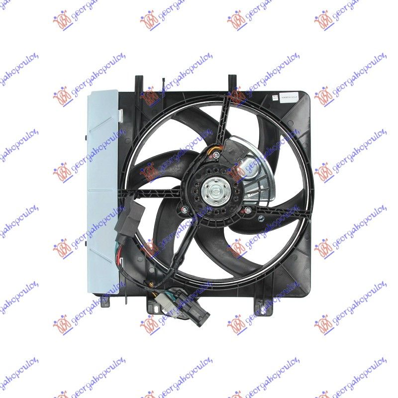 Ventilator hladnjaka komplet 1.2 thp-1.2-1.6 vti / 1.4-1.6 hdi-1.6 bluehdi (2 PRIKLJUČKA) (34 CM)