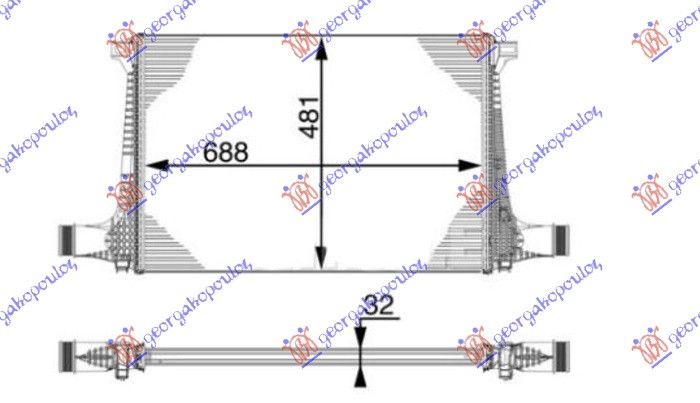 Hladnjak interkulera 2.0 tfsi benzin – 3.0 tdi dizel (690X480X32)