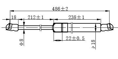 Amortizer gepek vrata 3 vrata (486L-650N)