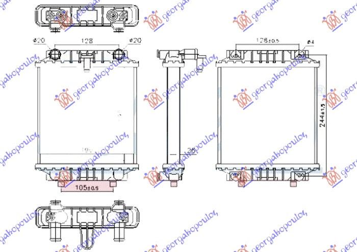 Hladnjak motora dodatni s8 4,0 tfsi benzin automatik (195X190)