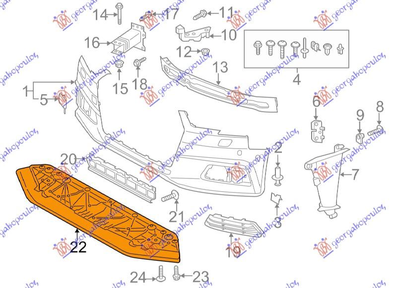 Zastita motora ispod branika plasticna (S-LINE)
