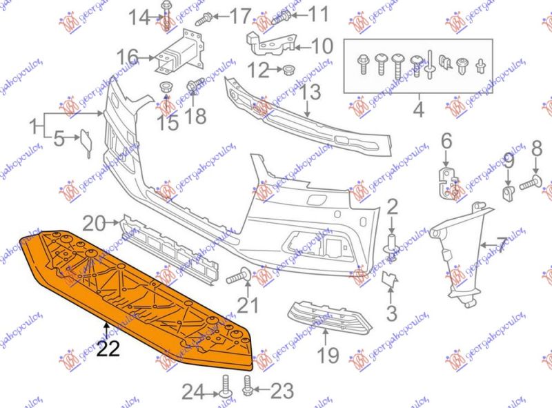 Zaštita motora ispod branika plastična