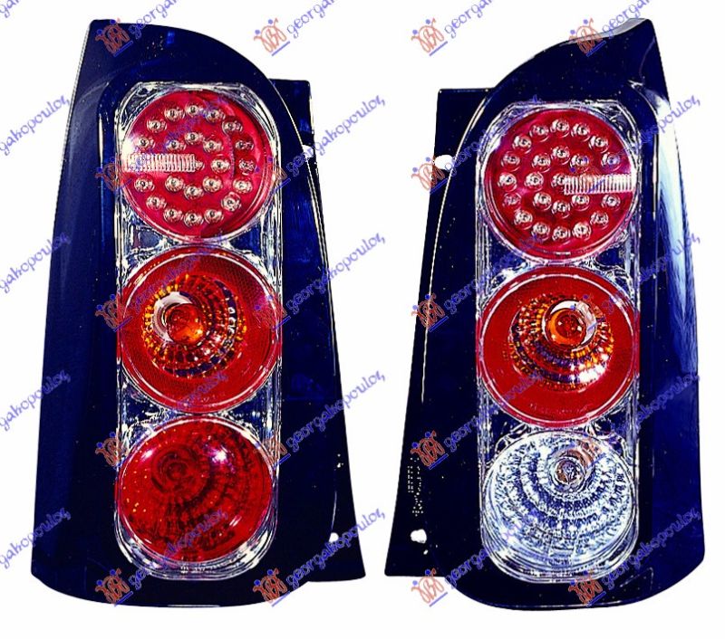 Štop lampa crna baza LED -02 set