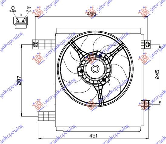 Ventilator hladnjaka komplet benzin-dizel