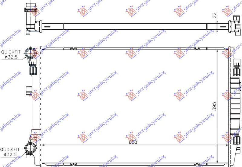 Hladnjak motora 2.0 tdi dizel (650X400) (MEHANIČKI)