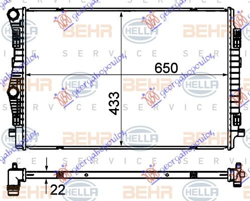 Hladnjak motora 2.0 tdi dizel (650X445) (MAHLE BEHR)