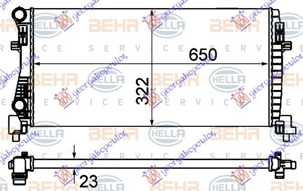 Hladnjak interkulera 1.9-2.0 tdi dizel (220X215X65) (MAHLE BEHR)