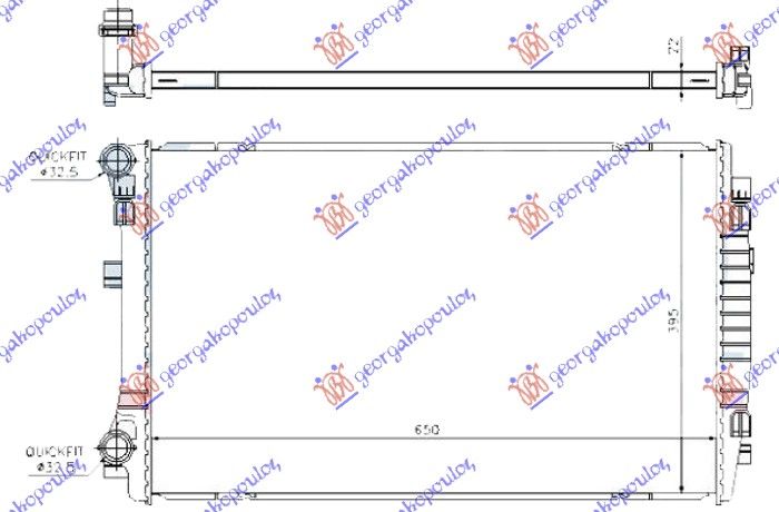 Hladnjak motora 2.0 tdi dizel (650X400) (LEMLJENI)