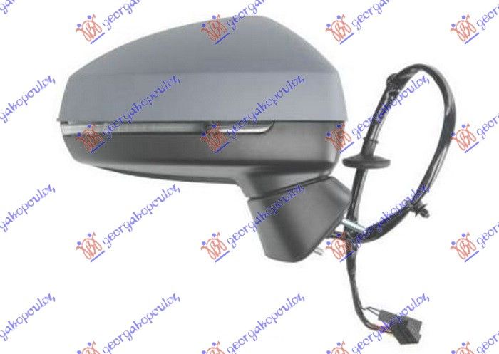 Retrovizor električni grijani grundiran (S BOČNOM LAMPOM I SIDE ASSIST) (ASFERIČNO STAKLO)
