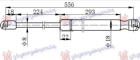Amortizer gepek vrata sportback (557L-450N)