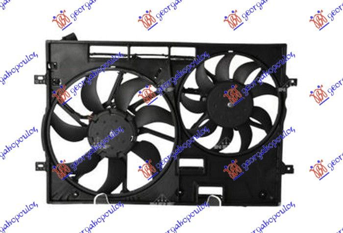 Ventilator hladnjaka komplet dvojni 2.0 benzin (370/295 MM) (4 PINA)