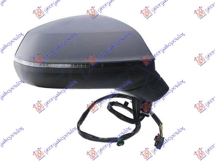 Retrovizor električni grijani grundiran (S BOČNIM SVJETLOM I SIDE ASSIST) (8PIN) (A KVALITETA) (KONVEKSNO STAKLO)
