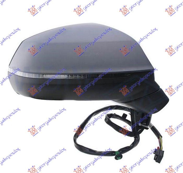Retrovizor električni grijani grundiran preklopni (S BOČNIM SVJETLOM I SIDE ASSIST) (12PIN) (A KVALITETA) (KONVEKSNO STAKLO)