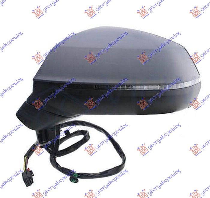 Retrovizor električni grijani grundiran preklopni (S BOČNIM SVJETLOM I SIDE ASSIST) (12PIN) (A KVALITETA) (ASFERIČNO STAKLO)