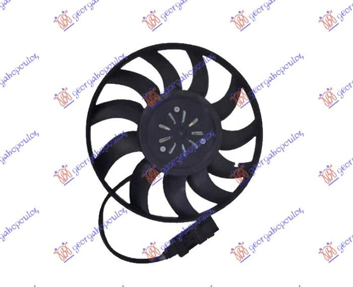 Ventilator hladnjaka (MOTOR + KUĆIŠTE) benzin - dizel (380 MM) (400 W) (LIJEVI)