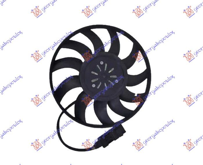 Ventilator hladnjaka (MOTOR + KUĆIŠTE) benzin - dizel (380 MM) (400 W) (DESNI)