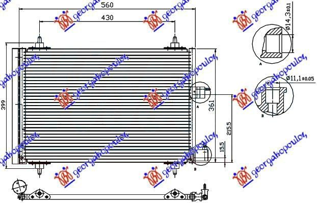 Hladnjak klime benzin 1,9-2,0 dizel (52×36×1,6)