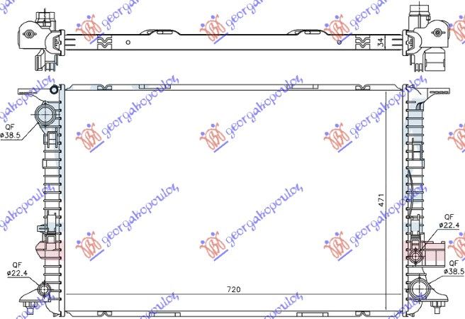Hladnjak motora 2.0–3.0 tfsi hibrid – 2.5 fsi benzin – 3.0 tdi dizel (720X470X32)