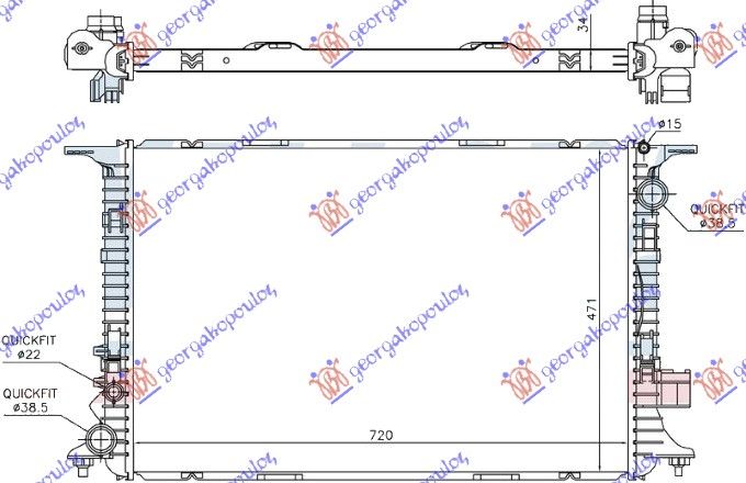 Hladnjak motora 4.0 tfsi – 4.2–6.3 fsi benzin – 4.2 tdi dizel (720X470X32)