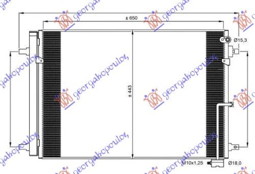 Hladnjak klime benzin-dizel (OSIM 3.0-4.0 TFSI) (66×44×6)