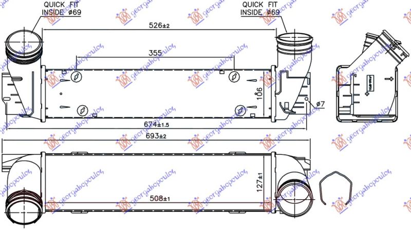 Hladnjak interkulera 1.6-2.0 (16I-20I/X-28I) benzin (508X127X106)